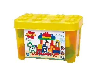 Abrick: Maxi építőkockák tárolódobozban - 50 db-os, állatok