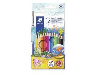 Akvarell ceruza készlet, hatszögletű, ecsettel, STAEDTLER 