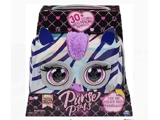 Purse Pets -Állatos táskák - Metál csillogás Zebra