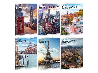 Ars Una Cityscape A/4 extra kapcsos füzet-vonalas