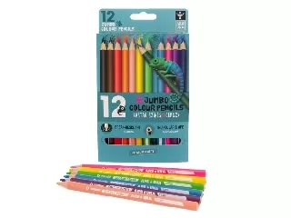 Ars Una háromszögletû színes ceruza, Jumbo - 12 színû készlet