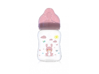 Baby Care széles nyakú cumisüveg 250ml - Blush Pink