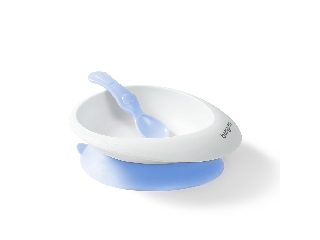 BabyOno tányér - tapadó aljú, kanállal kék 1077/04