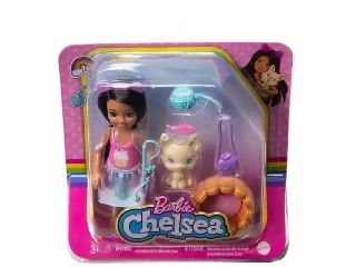 Barbie Chelsea és kiskedvence szett barna hajú baba