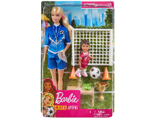 Barbie fociedző játékszett