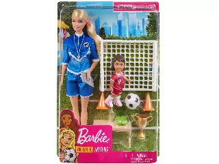 Barbie fociedző játékszett