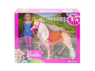 Barbie lovas szett babával