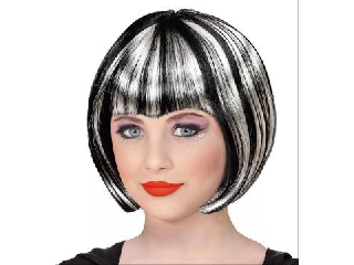 BLACK & WHITE HALLOWEEN WIG in polybag