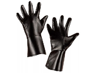 BLACK CHARACTER GLOVES leatherlook - child size