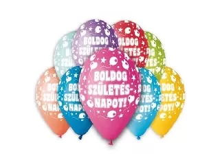 Boldog születésnapot lufi 30 cm 10 db/cs