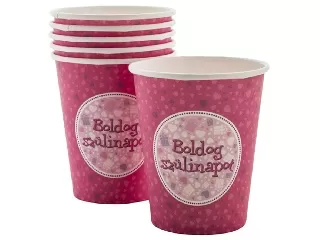 Boldog Születésnapot pohár - Pink 6 db /cs 