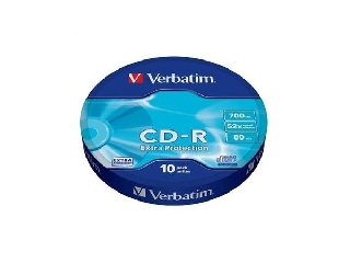 CD-R lemez, 700MB, 52x, 10 db, zsugor csomagolás, VERBATIM 