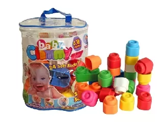 Clemmy baby puha építőkocka hordozható táskában