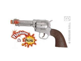 Cowboy revolver fénnyel és hanggal 22 cm-es