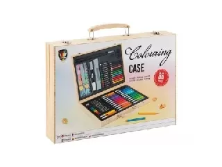 CraftArt: Rajzkészlet fa bőröndben - 86 db-os