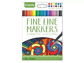 Crayola színes vékony filctoll 12 db-os felnőtt színezőhöz