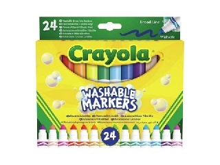 Crayola: Tompahegyű, lemosható filctoll - 24 db-os