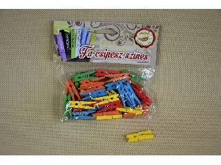 Csipesz fa színes 3,0x0,4 cm 50 db/csom