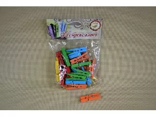 Csipesz fa színes 4,5x0,7 cm 30 db/csom