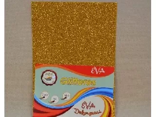 Dekorgumi glitteres  20*30cm 2 mm vastag 10db/cs - Arany 