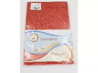 Dekorgumi glitteres 20*30cm 2 mm vastag 10db/cs - Piros 
