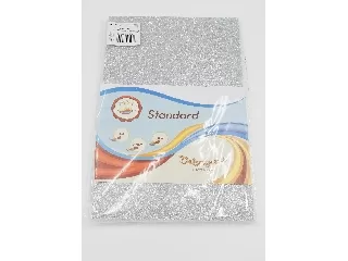 Dekorgumi glitteres  20*30cm 2 mm vastag 10db/cs - Ezüst 