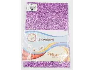 Dekorgumi glitteres  20*30cm 2 mm vastag 10db/cs - Világoslila