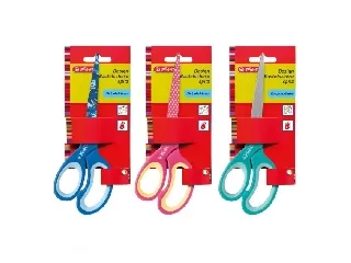 Design iskolai olló, hegyes, 17 cm, balkezes kék