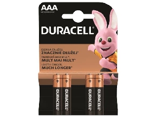 Elem, AAA mikro, 4 db, DURACELL 