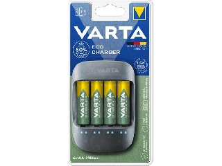 Elemtöltő, AA ceruza/AAA mikro, 4x2100 mAh, VARTA