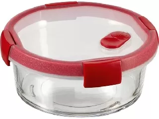 Ételtartó, kerek, üveg, 0,6 l, CURVER 
