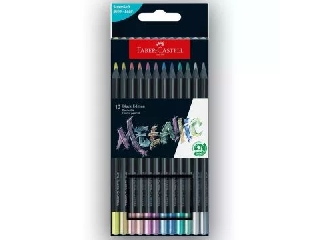 Faber-Castell: Black Edition metál hatású színes ceruza - 12 db-os