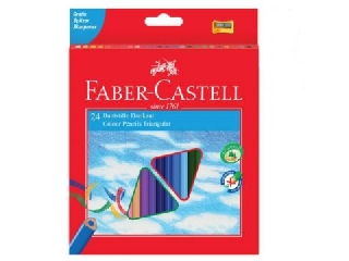 Faber-Castell: ECO háromszögletű színes ceruza készlet hegyezővel - 24 db-os