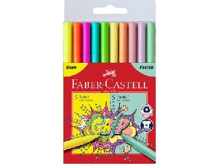 Faber-Castell: Grip filctoll szett - 10 db-os, neon és pasztell