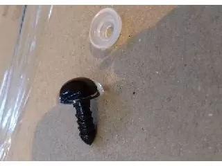 Fekete üvegszem 15 mm 100db/csomag 