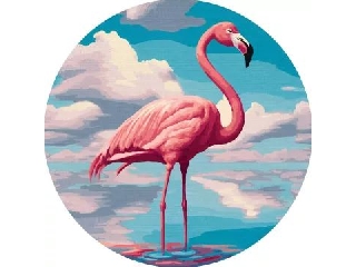 Festés számok szerint: Kecses flamingó - 33 cm