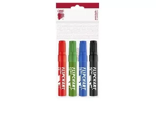 Flipchart marker készlet, 1-4 mm, vágott, ICO 