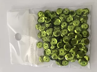 Flitter kerek 6mm fűzöld kb. 5g
