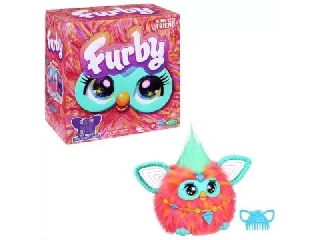 Furby: Interaktív plüssjáték, korall színű, angol nyelvű