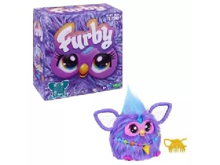 Furby: Interaktív plüssjáték, lila színű, angol nyelvű