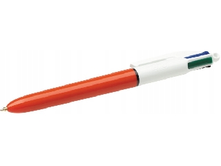 Golyóstoll, 0,3 mm, nyomógombos, négyszínű, BIC 