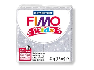 Gyurma, 42 g, égethető,glitteres ezüst  FIMO