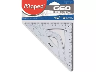 Háromszög vonalzó, műanyag, 45°, 21 cm, MAPED 
