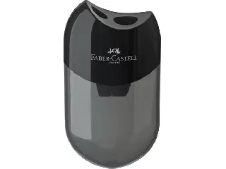 Hegyező, kétlyukú, tartályos, FABER-CASTELL, fekete