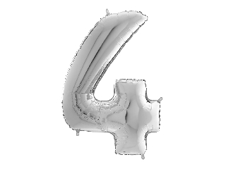 Héliumos fólia lufi, 4-es szám, 65 cm, ezüst