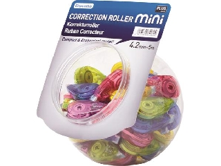 Hibajavító roller display, mini, 5 mm x 6 m, PLUS, vegyes színek