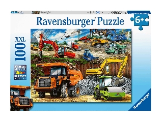 Járművek az építkezésen puzzle 100 db-os