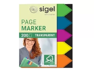 Jelölőcímke, műanyag, 5x40 lap, 12x45 mm, SIGEL 