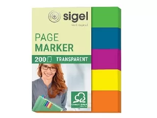 Jelölőcímke, műanyag, 5x40 lap, 12x50 mm, SIGEL 
