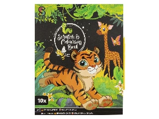 Képkarcoló és kifestő lapok, 26x21 cm, 10 lap, kaparó toll Tigris 